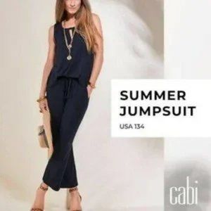 Cabi 5954 Spring 2021 Navy Summer Jumpsuit Size M NWOT